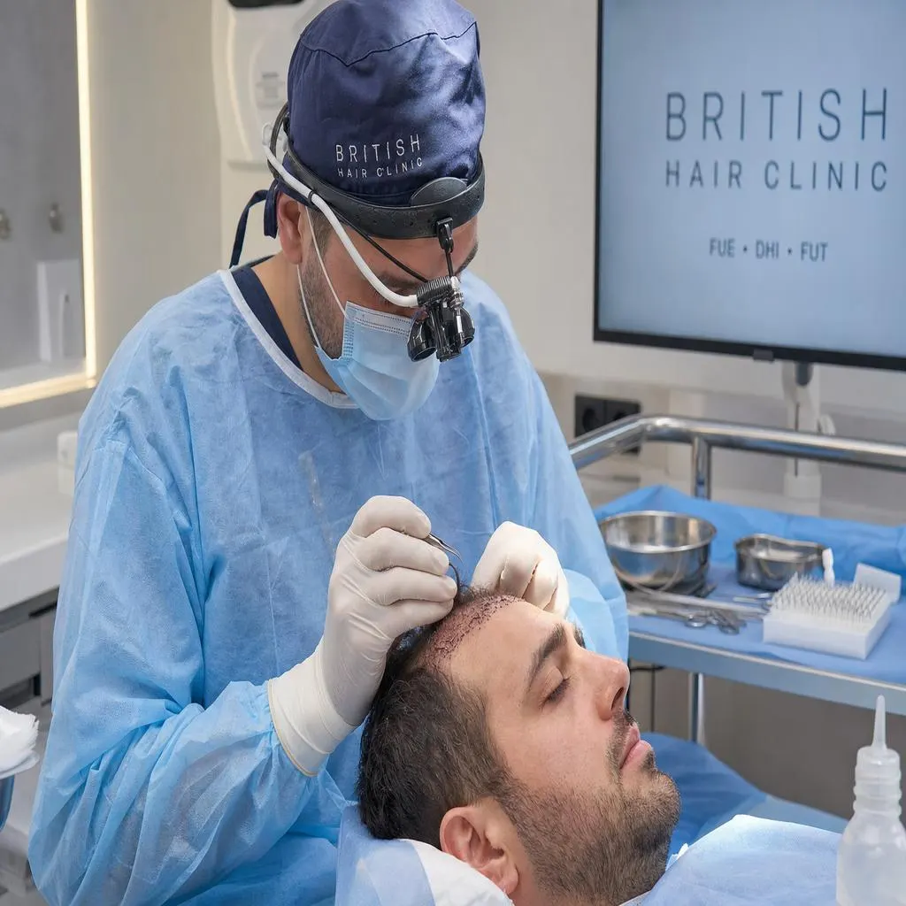 La greffe de cheveux offre une solution permanente pour restaurer la densité capillaire Homme recevant une greffe de cheveux dans une clinique spécialisée